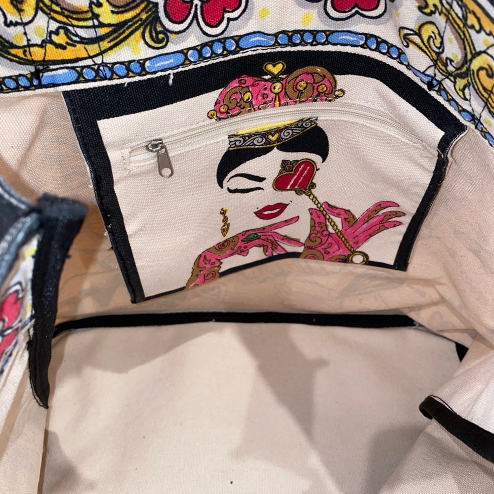 Brighton Queen of Love Forever Tote Bag Multicolor Large Size 14”L x 15”H x 8”W - Picture 7 of 14